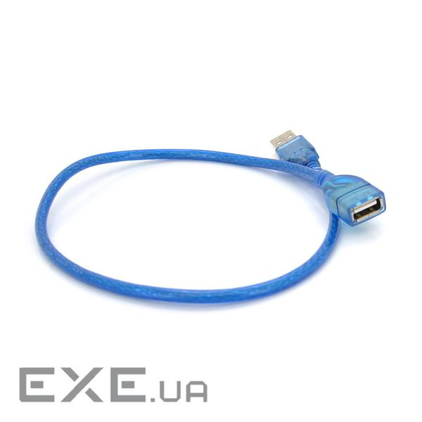 Подовжувач VOLTRONIC USB 2.0 AM/AF, 0.5m, прозорий синій Q500 (YT-AM/AF-0,5TBL)