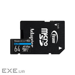 Карта пам"яті Team 64GB microSDXC class 10 UHS-I U3 V30 A1 Elite (TEAUSDX64GIV30A103)