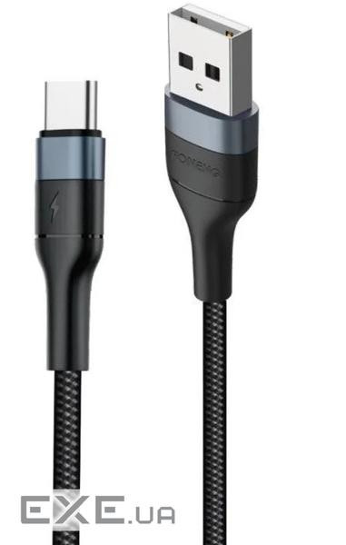 Кабель Foneng X51 1M Spiral Braided Cable USB - USB-C 3A 1м Black (X51-CA-TC)