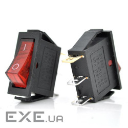 Перемикач ON-ON KCD3-102N, 250VAC/16A, 3 контакти , Red, Q200