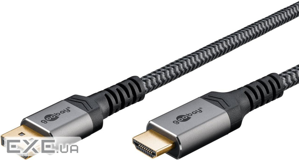 Кабель монітора-адаптер DisplayPort-HDMI M/M (HDMIекран) 1.0m,8K@60Hz v2.0/2 Textile Pl (75.07.8964)