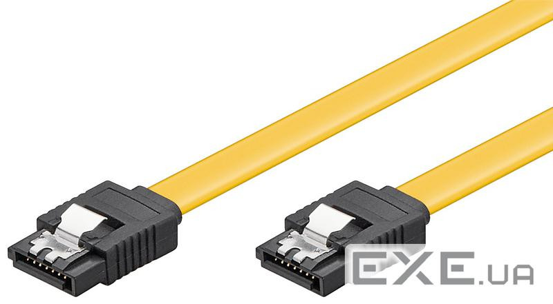 Кабель накопичувача SATA 7p M/ M 0.7m,прямий 6Gbps L-Type Latch,жовтий (75.09.5023-50)