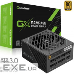 Блок живлення 750W GAMEMAX GX-750 Pro ATX3.0 PCIe5.0 Black (GX-750 PRO BK (ATX3.0 PCIe5.0))