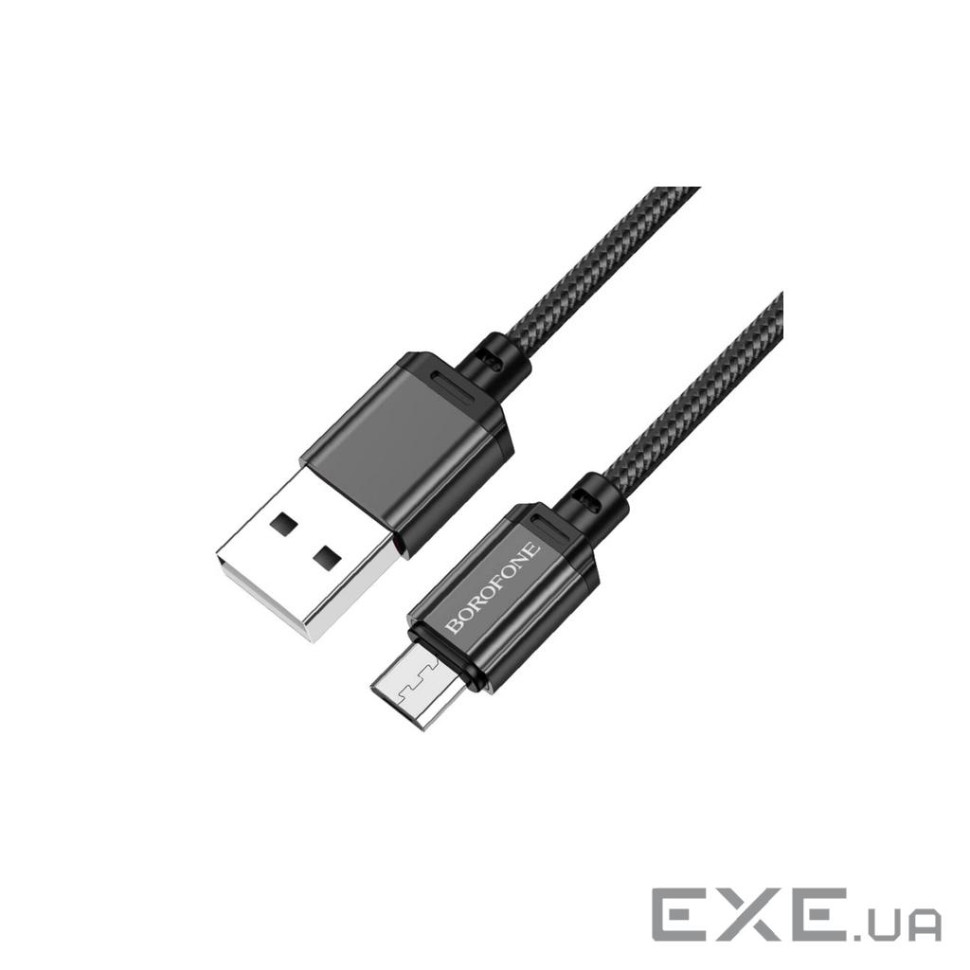 Дата кабель USB 2.0 AM to Micro 5P 1.0m black BOROFONE (6974443389029)