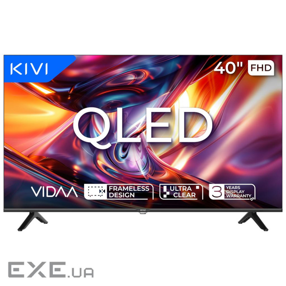 Телевізор 40", QLED, FHD, VIDAA KIVI 40F9000HB