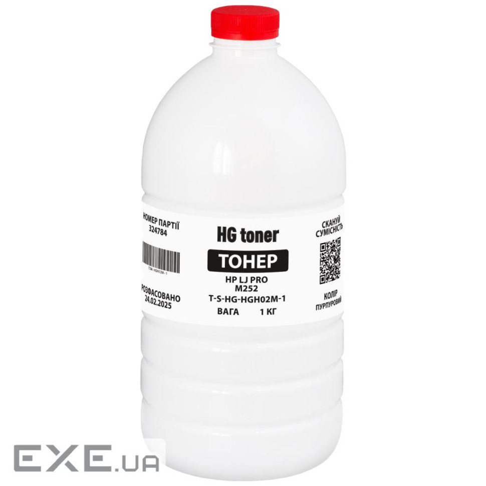 Тонер HP CLJ Pro M252 1кг, magenta HG (TSM-HGH02M-1)