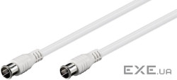 Кабель антенний RF:F M/M 1.5m,Quick 2xShielded D=5.3mm Coax,білий (75.05.0747-1) (75.05.0747-1)