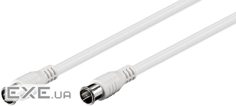 Кабель антенний RF:F M/M 1.5m,Quick 2xShielded D=5.3mm Coax,білий (75.05.0747-1) (75.05.0747-1)