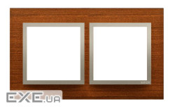 Рамка Premium NATURE 2x, дерево золотой орех (DRN2/86)