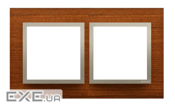 Рамка Premium NATURE 2x, дерево золотой орех (DRN2/86)