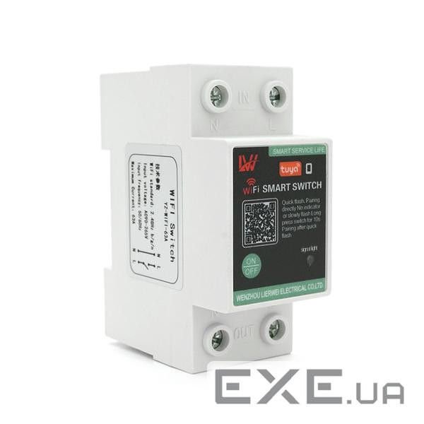 WI-FI вимикач-реле на DIN рейку AC: 85-265V, 63А (WI-FI / VR63A220V)