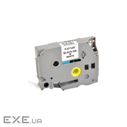 Стрічка для принтера етикеток UKRMARK RL-B-T211P-BK/WT, аналог TZE211. 6 мм х 8 м (CBTZ211)