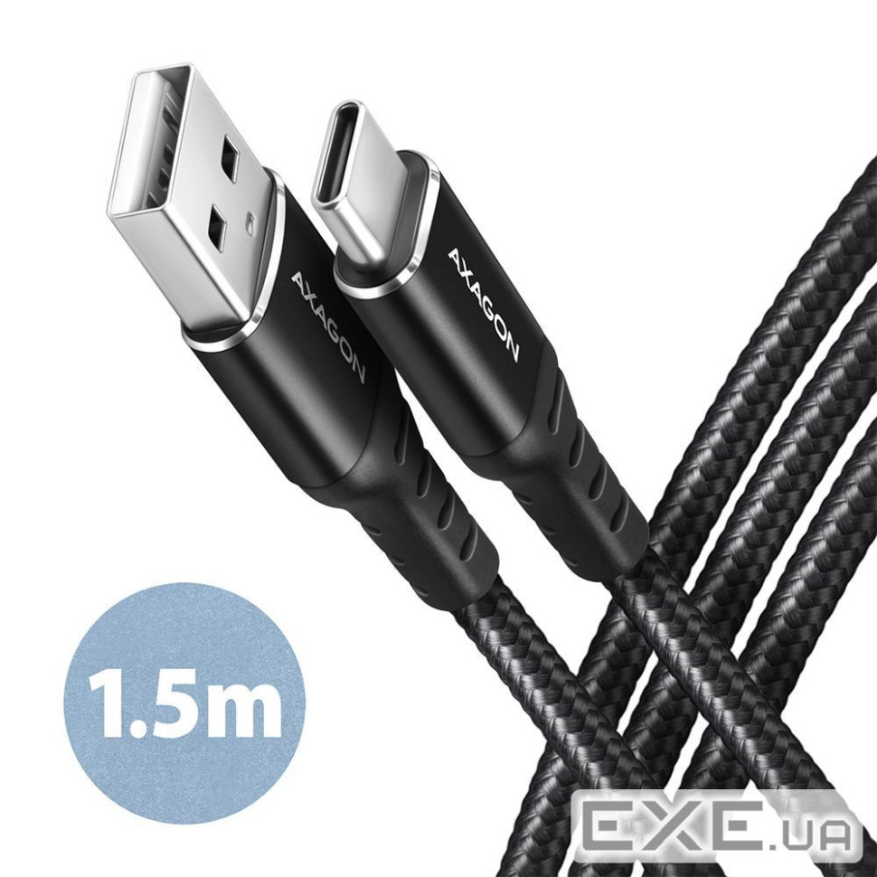 Кабель USB-C TO USB2.0 1.5M BLACK BUCM-AM15AB AXAGON