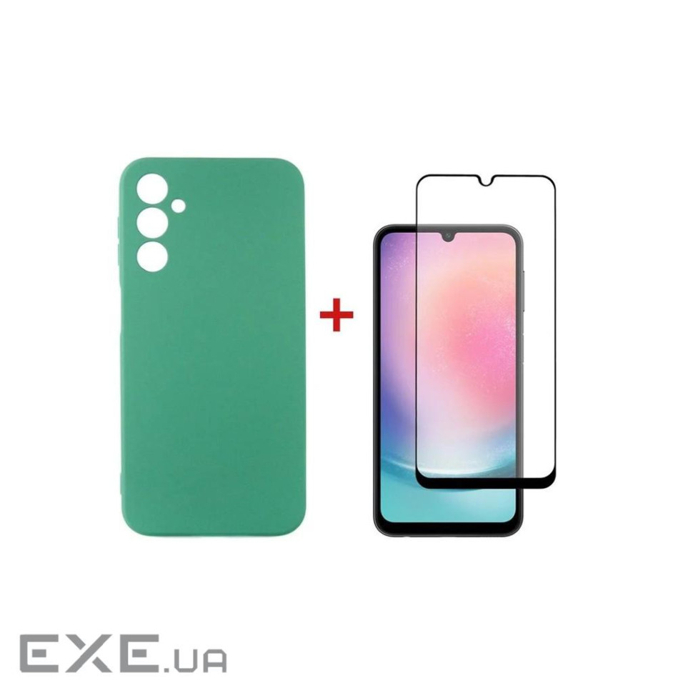 Чохол до мобільного телефона Dengos Samsung Galaxy A24 Case + Glass (Mint) (DG-KM-79)