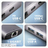 Концентратор AXAGON USB-C to 2xUSB-A + 1xUSB-C + HDMI + RJ45 + PD100W 0.15m gray (HMC-6G2L)