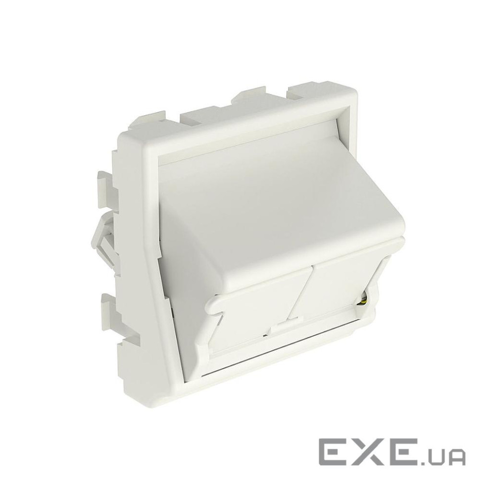 2х портова вставка 45х45 мм, похила зі шторками (NKFS2SAW)