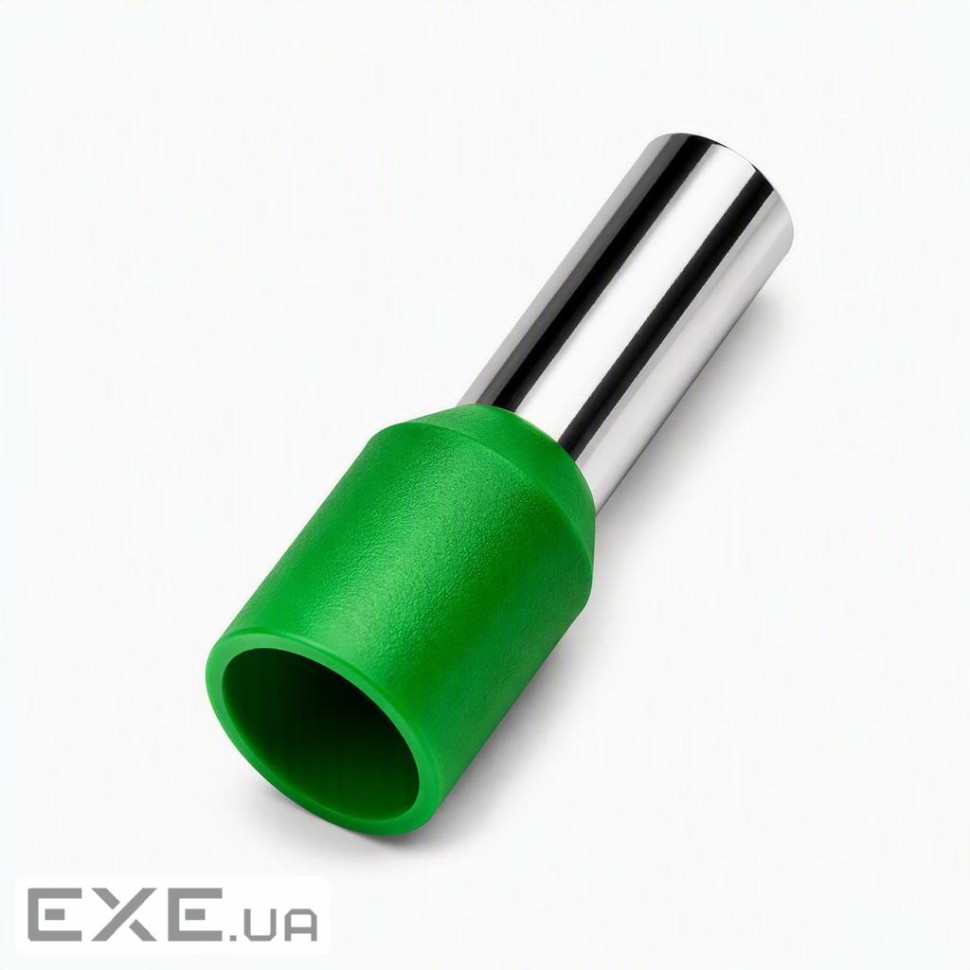 Наконечник ізольований втулковий E 4.0мм2 9мм зелений (100шт) (E4009Gn)