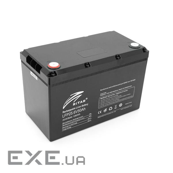 Акумуляторна батарея Ritar LiFePO4 25.6V 50Ah BMS25A@8S (330 x172 х 214) Q1 (R-LFP 25.6V 50Ah)