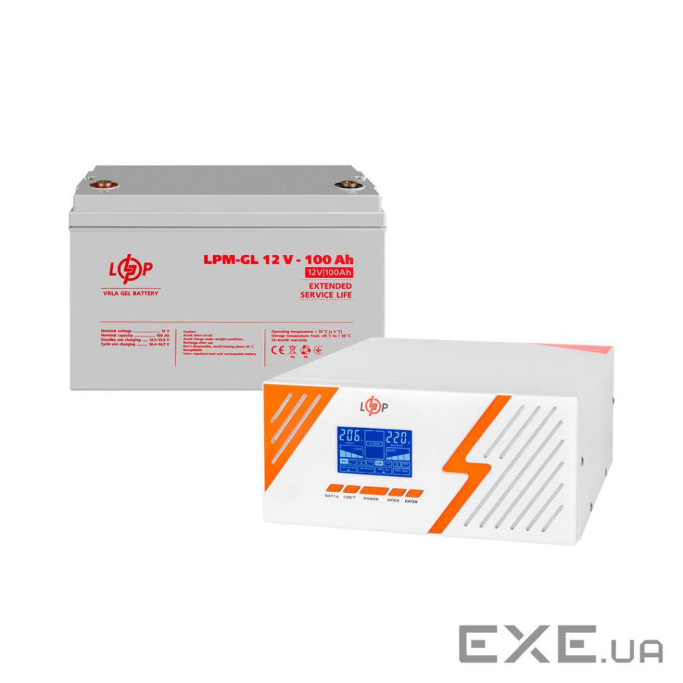 Комплект резервного живлення ДБЖ + батарея гелю (UPS B1500 + АКБ GL 1200Wh) (29692)