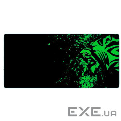 Коврик 300*700 тканинний Green tiger з боковою прошивкою, товщина 2 мм, Black, Пакет (GT300-700)