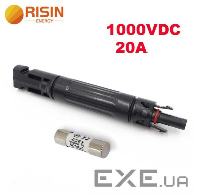 Роз&apos,єм RISIN MC4, під вбудований плавкий запобіжник, 20А,1000 В (MC4-bif / 1000 / 20) (MC4-bif / 1000 / 20)