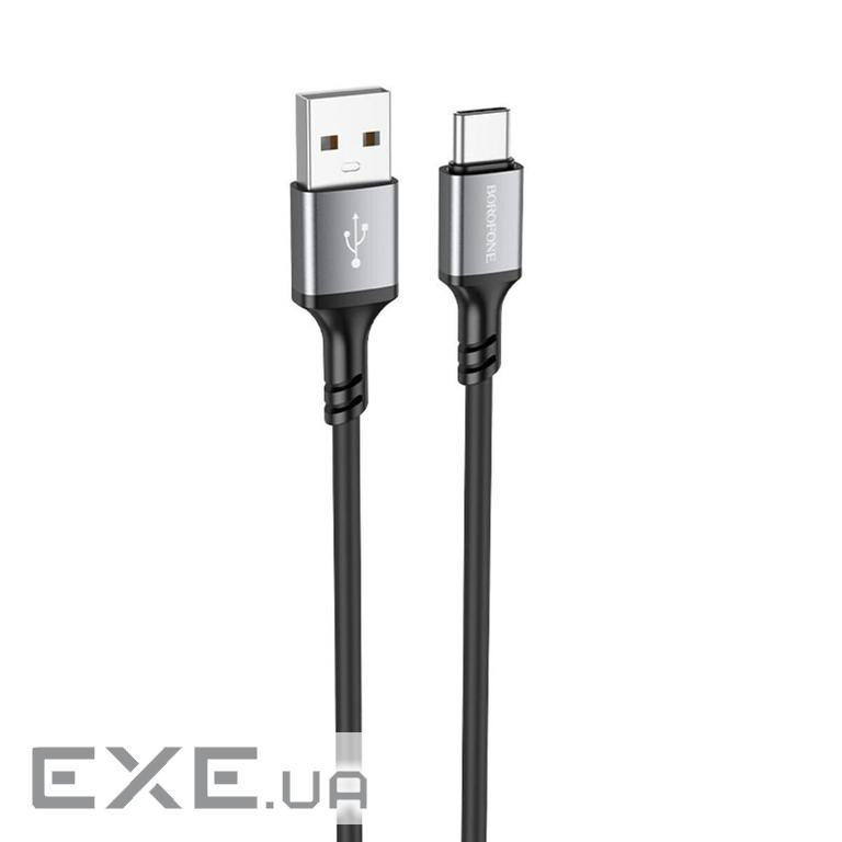 Кабель BOROFONE BX83 Type-C Famous silicone charging data cable Black (6974443386417)
