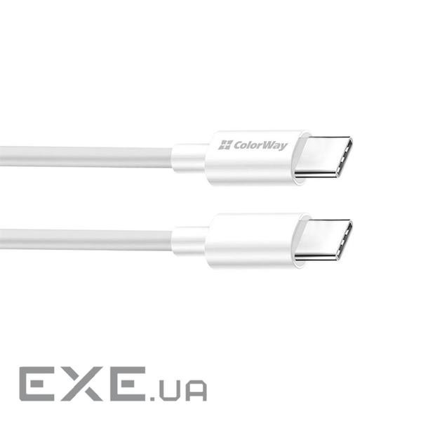 Дата кабель USB-C to USB-C 2.0m 3A 65W white ColorWay (CW-CBPDCC056-WT)