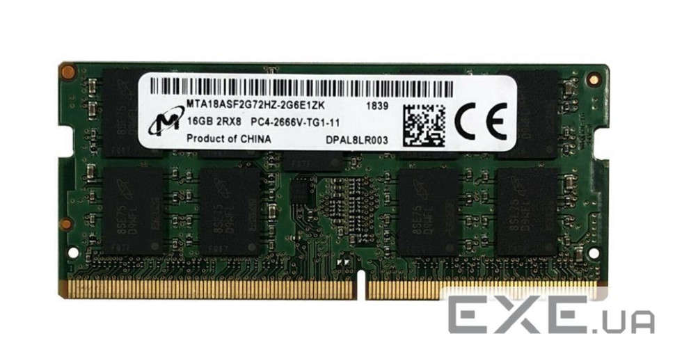 Пам"ять MICRON 16 GB SO-DIMM DDR4 2666 MHz ECC (MTA18ASF2G72HZ-2G6E1)