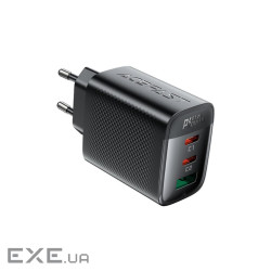 Зарядний пристрій Acefast 2xUSB-C + 1xUSB 67W GaN black (6974316284048)