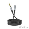 Кабель мультимедійний 3.5mm M to 3.5mm F 1.0m Gray HOCO (6931474762153)