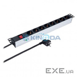 Силовий блок Kingda 19 1U 8xSchuko, вимикач, кабель 2м (KD-PDU-GM-1U-P8)
