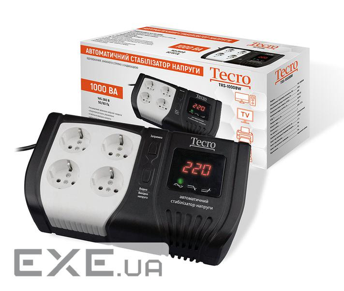 Стабілізатор Tecro TRS-1000, 1000VA (600Вт ) (TRS-1000BW)