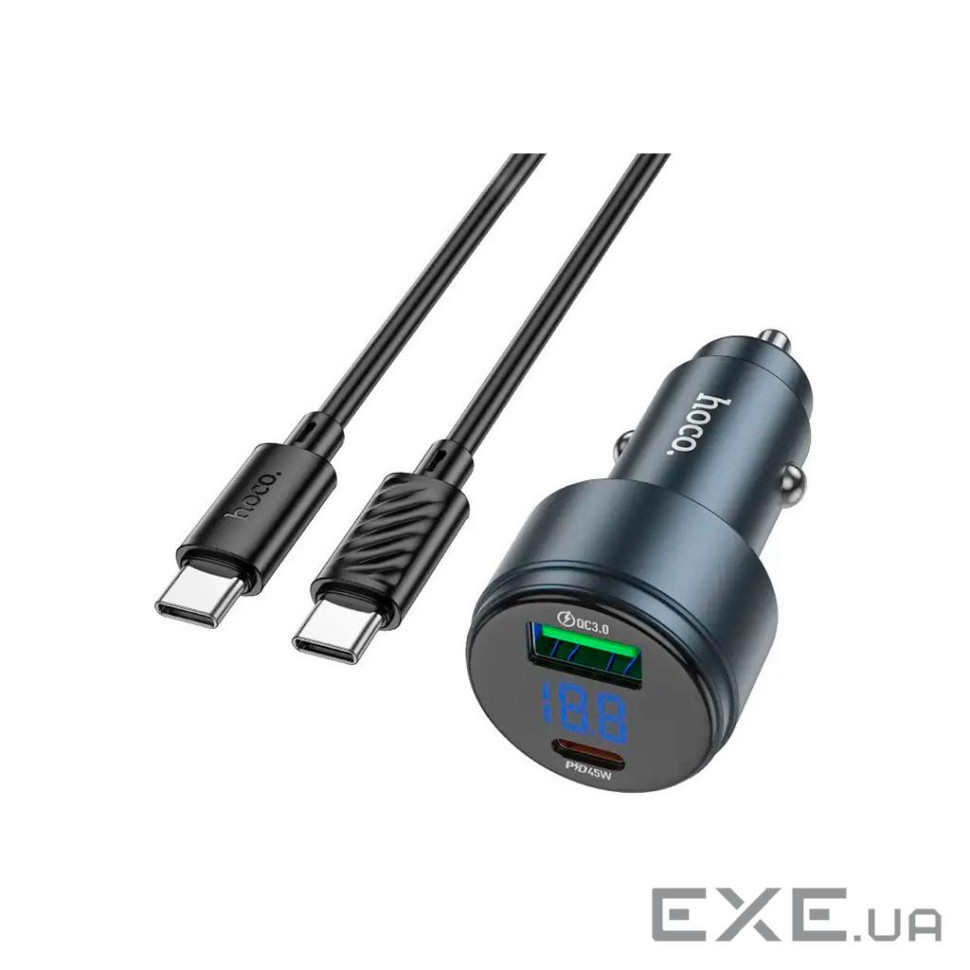 Автомобільний зарядний пристрій HOCO Z57 Glorious single-port PD30W car charger set (6942007633062)