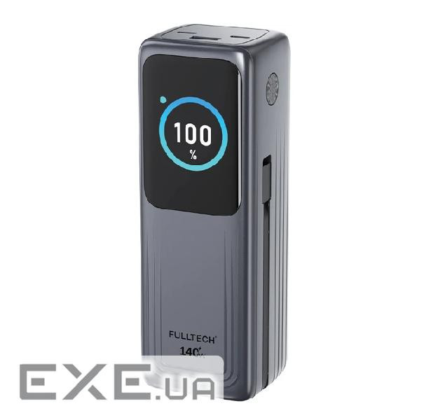 Powerbank Fulltech FP34 30000mAh, Fast charge PD140W, Li-pol, LCD Display, Вхід:Type-C, Виходи: 2xUS