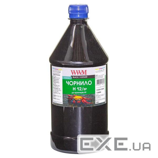 Чорнило WWM HP №10/11/12 1000г Black pigm. (H12/BP-4)