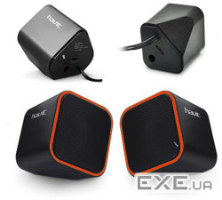 Speakers 2.0 Havit HV-SK473 Black / Red, 2 x 3 W, plastic case, powered by USB, (6950676209365)