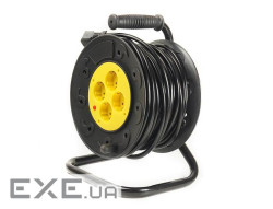 Мережевий подовжувач PowerPlant на котушці 30 м, 4 розетки (JY-2002/30) (PPRA10M300S4)