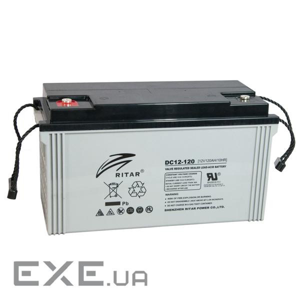 Акумуляторна батарея AGM RITAR DC12-120, Gray Case, 12V 120Ah