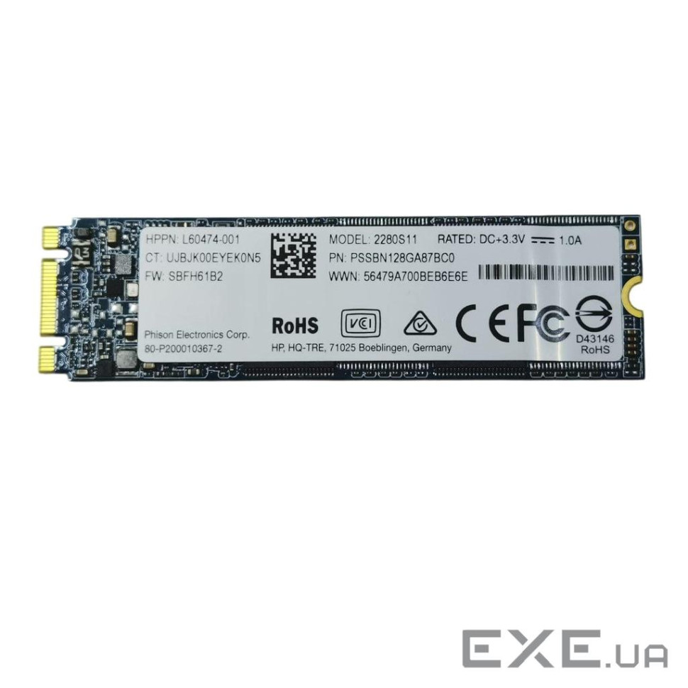 Накопитель SSD 128GB HP M.2 2280 SATAIII TLC (2280S11/PSSBN128GA87BCO)