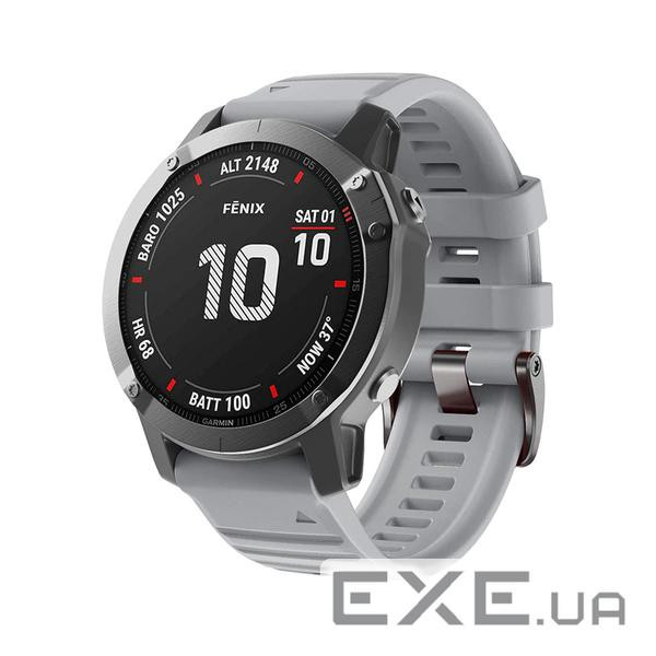 Ремінець для смарт-годинників Armorstandart Silicone 22mm для Garmin Fenix 5/6 Grey (ARM60797)