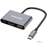CANYON hub DS-4 3in1 USB-C Grey (CNS-TDS4)