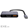 Концентратор Canyon hub DS-4 3in1 USB-C Grey (CNS-TDS4)