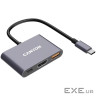 Концентратор Canyon hub DS-4 3in1 USB-C Grey (CNS-TDS4)