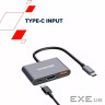 Концентратор Canyon hub DS-4 3in1 USB-C Grey (CNS-TDS4)