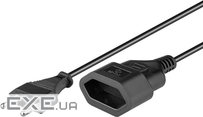 Кабель живлення пристроїв IEC(EuroPlug) M/F 5.0m,2x0.75mm,чорний (75.05.0510-1) (75.05.0510-1)