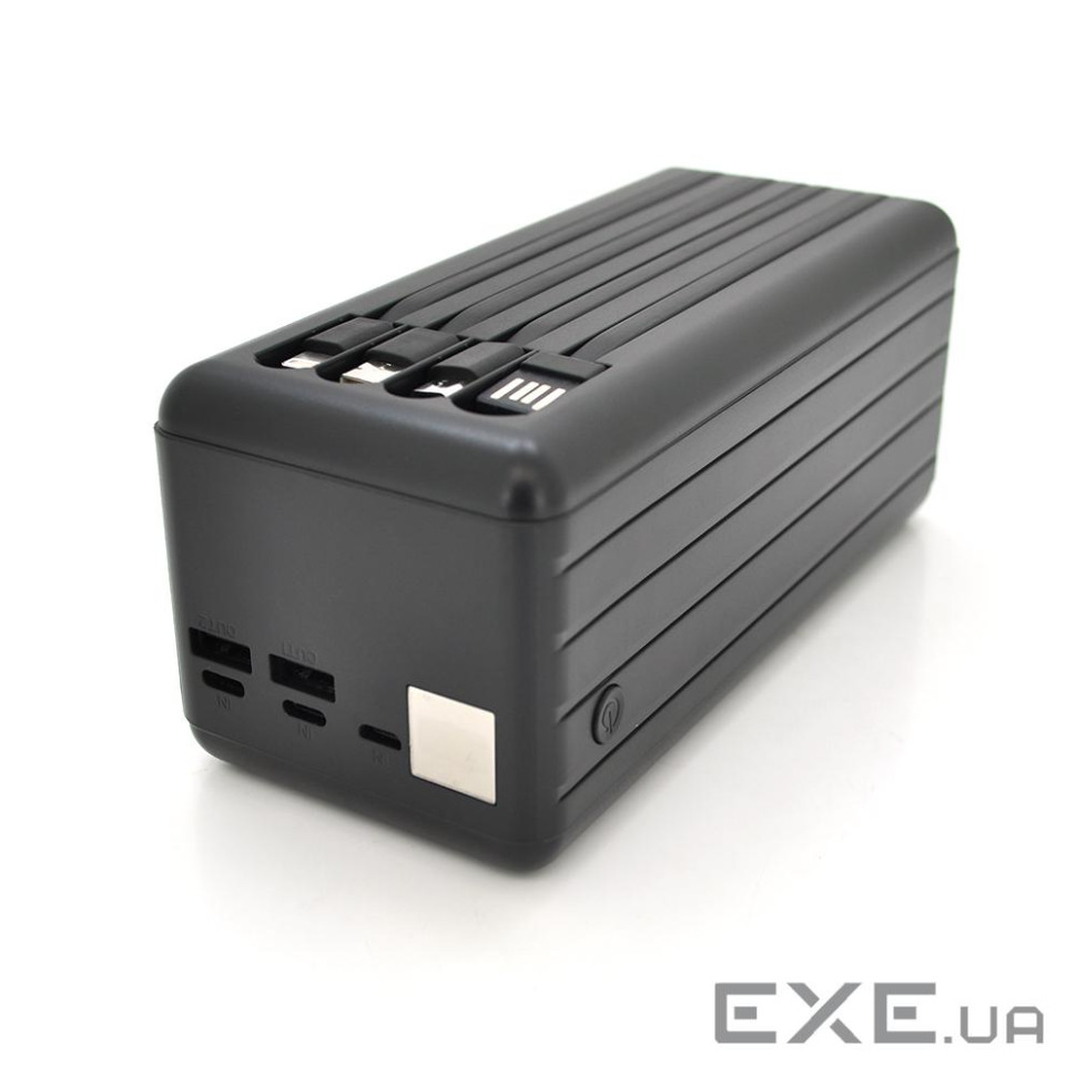 Powerbank ACL PW-108 80000mAh, 4xUSB, 4 кабелі (USB / Micro / Type-C / Lighting), 1,4 кг, Black, Box