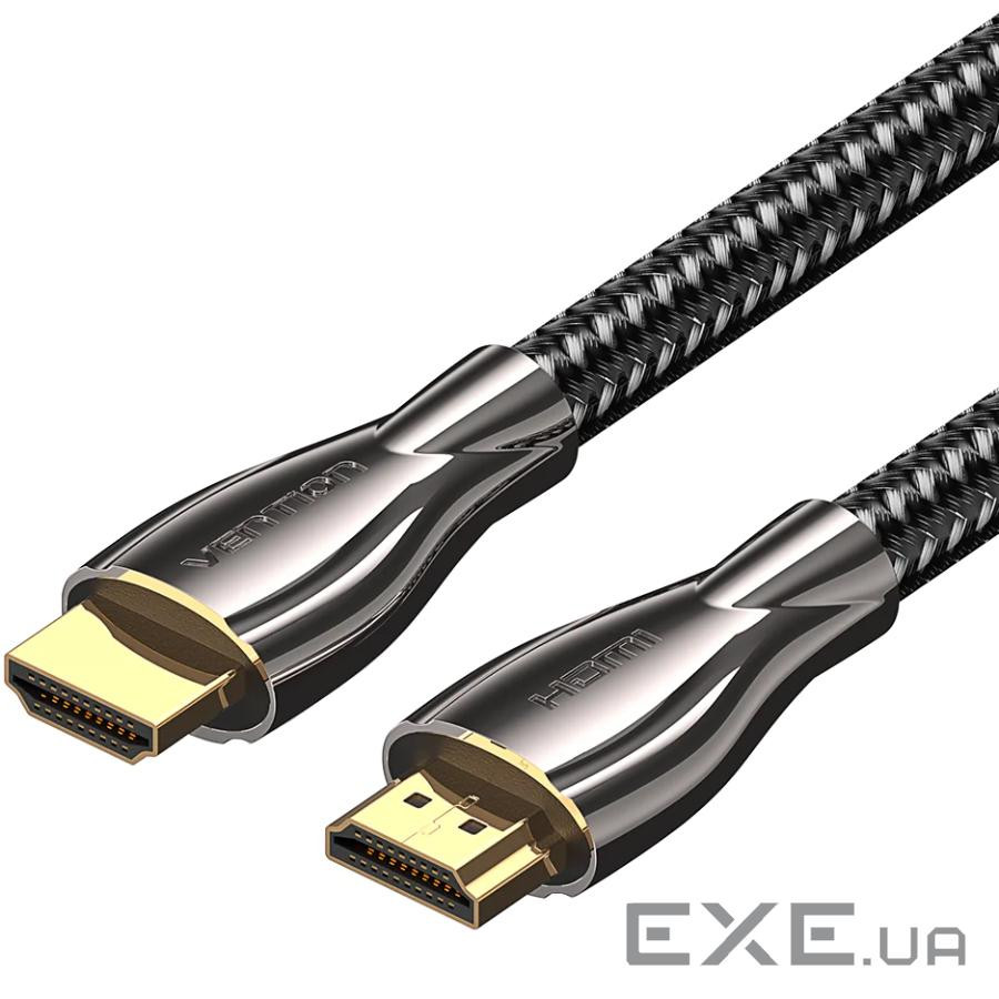 Кабель HDMI M - M, 12.0 м, V2.0, 4K 60Гц, обплетення, Zinc Alloy Type чорний Vention (ALMBM)