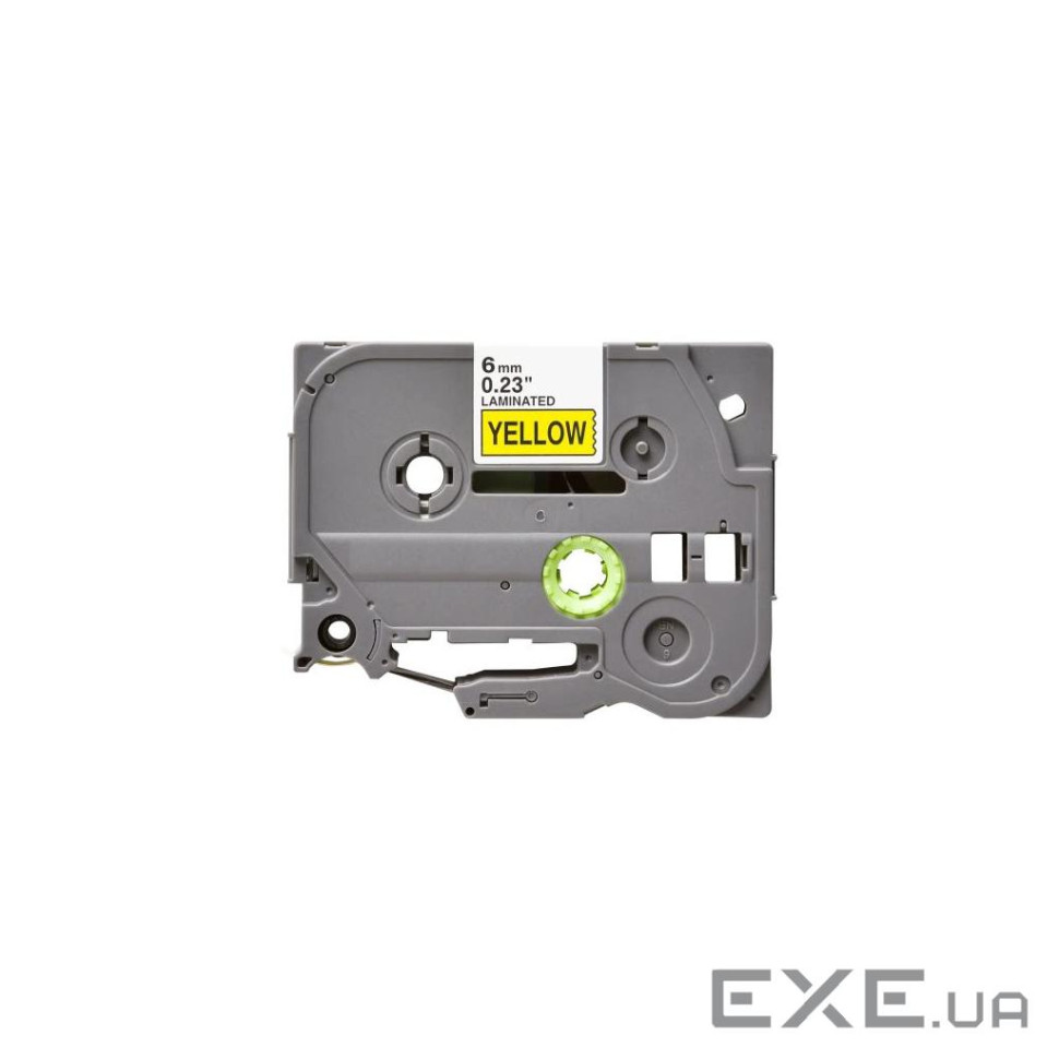 Стрічка для принтера етикеток UKRMARK B-T611P, 6мм х 8м, black on yellow, совместимая с TZe (900532)