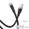 Дата кабель USB 2.0 AM to Lightning 1.0m 2.4A silicone X53 black HOCO (6931474738059)