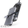 Концентратор AXAGON USB-C to 2xUSB-A + HDMI + RJ45 + SATA M.2 + PD 100W 0.18m grey (HMC-6M2)